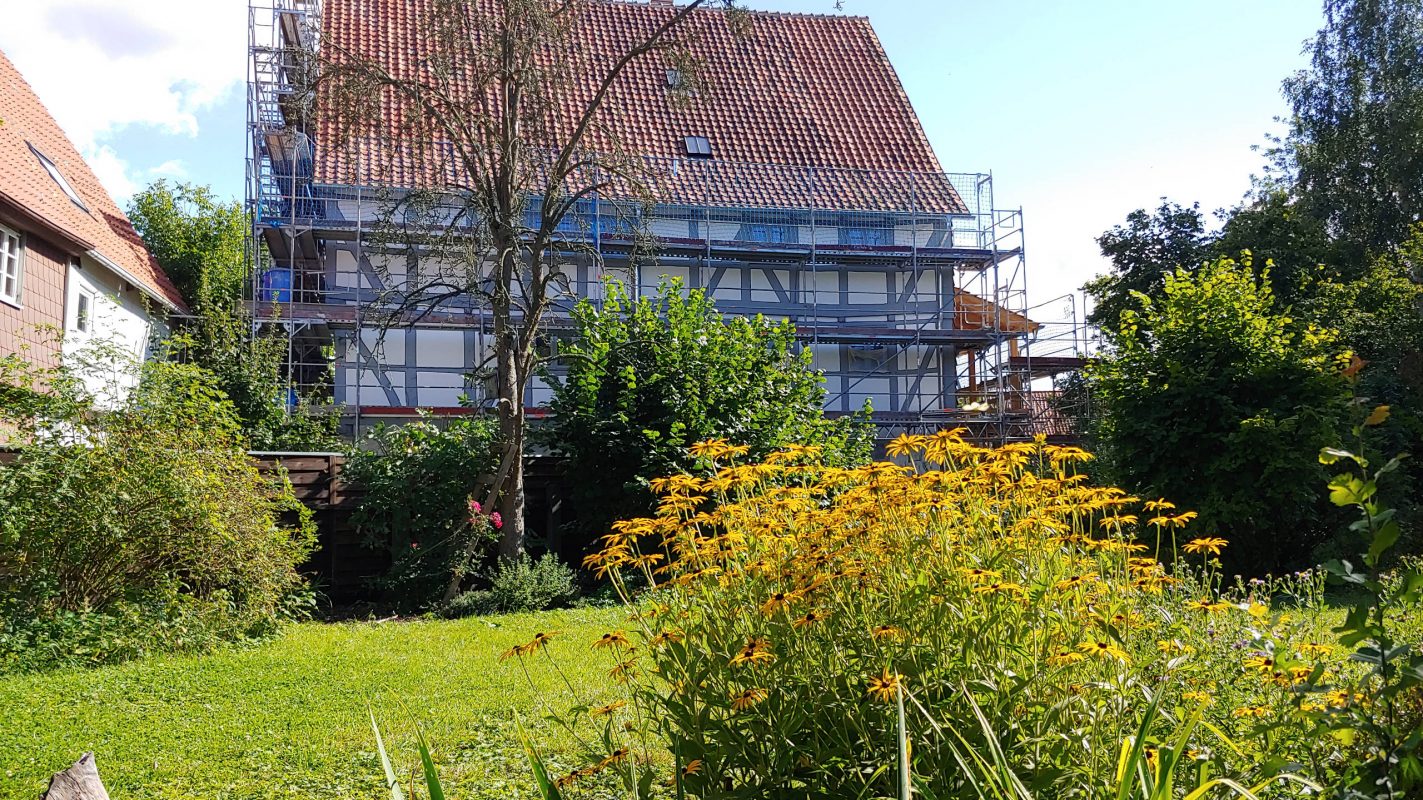 August 2021: Die Nordfassade ist fast fertig